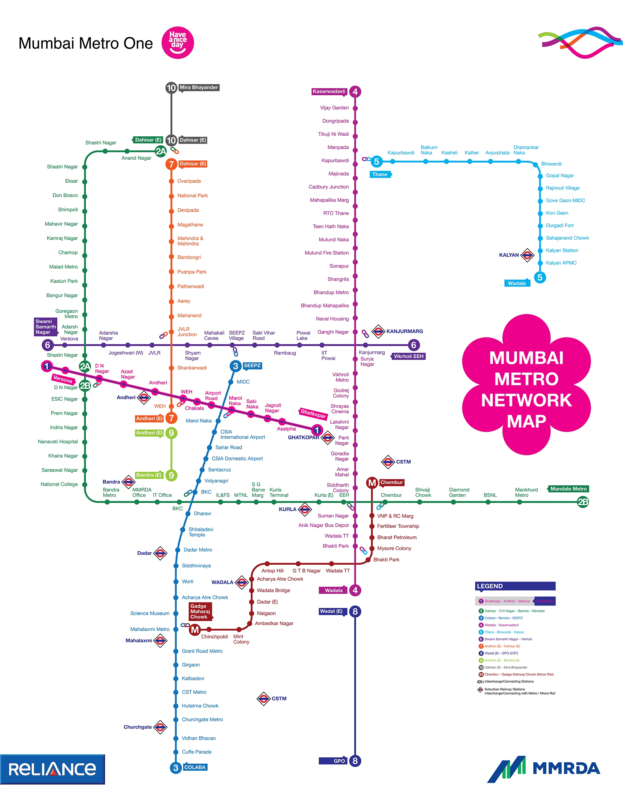 Route Map   Mumbai Metro Network 